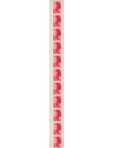 Roulette de 11 timbres  N° 60 avec  N° Rouge