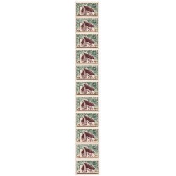 Roulette de 11 timbres  N° 63 avec  N° Rouge