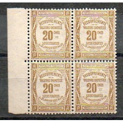 Bloc de 4 du Taxe  N° 045 Neuf **