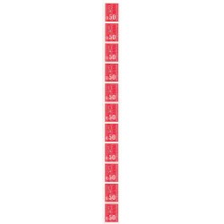 Roulette de 11 timbres  N° 62 avec  N° Rouge
