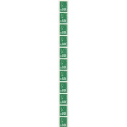 Roulette de 11 timbres  N° 67 avec  N° Rouge