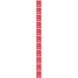 Roulette de 11 timbres  N° 68 avec  N° Rouge